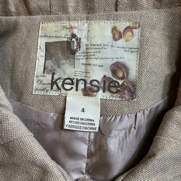 Kenzie Women’s Baby Doll gold shimmering Jacket Sz.4 Tan W/Snap-Buttons. - Picture 5 of 6